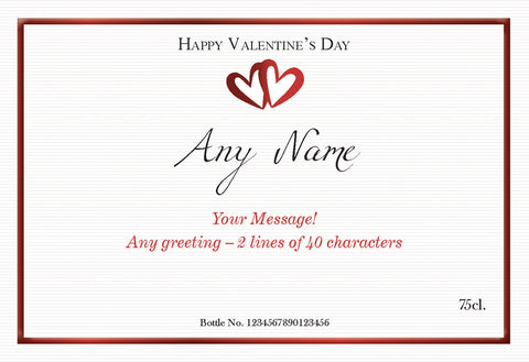 Valentine Hearts Labels for Rosé Wine