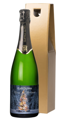 Tree Lights Christmas Cava in a Gold Gift Box