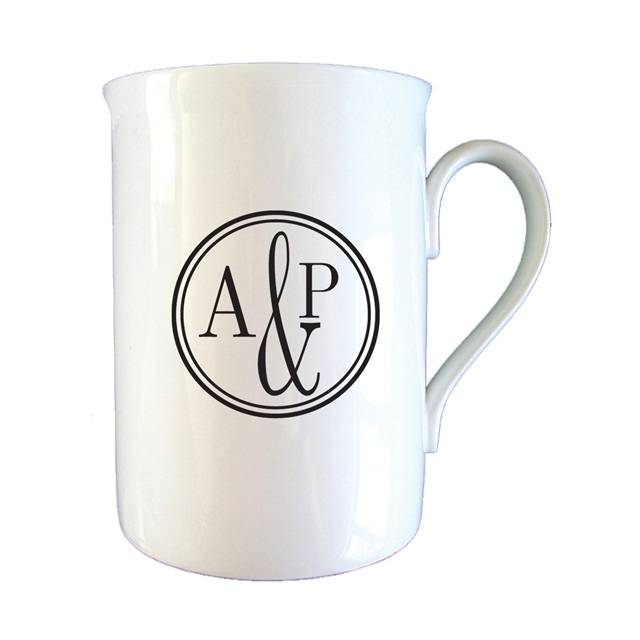 Monogram Circle Bone China Mug