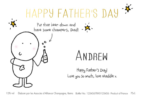 Chilli & Bubble’s Father's Day Labels for Champagne (Pack of 12)