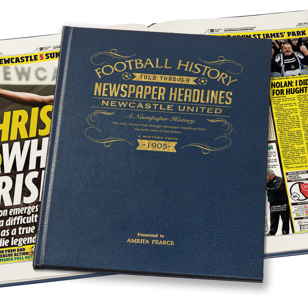Newcastle Newspaper Book - Leather Blue Cover