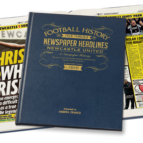 Newcastle Newspaper Book - Leather Blue Cover
