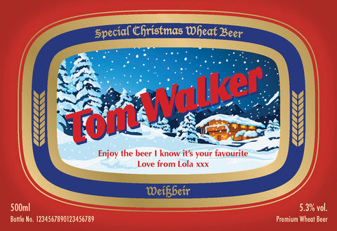 Christmas Labels for Wheat Beer (Pack of 12)