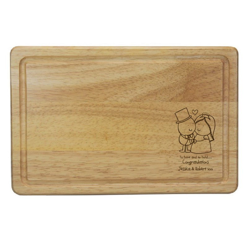 Chilli & Bubble's To Have & To Hold Rectangle Wooden Chopping Board