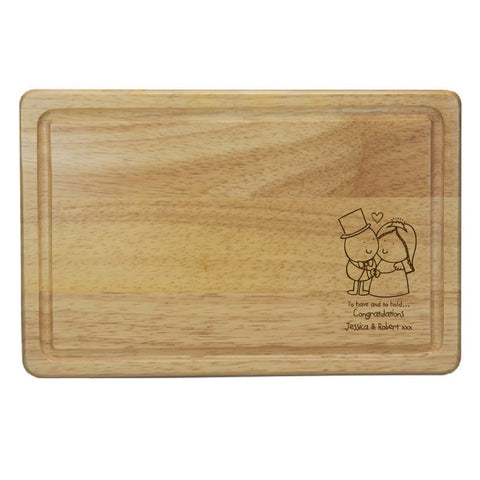 Chilli & Bubble's To Have & To Hold Rectangle Wooden Chopping Board