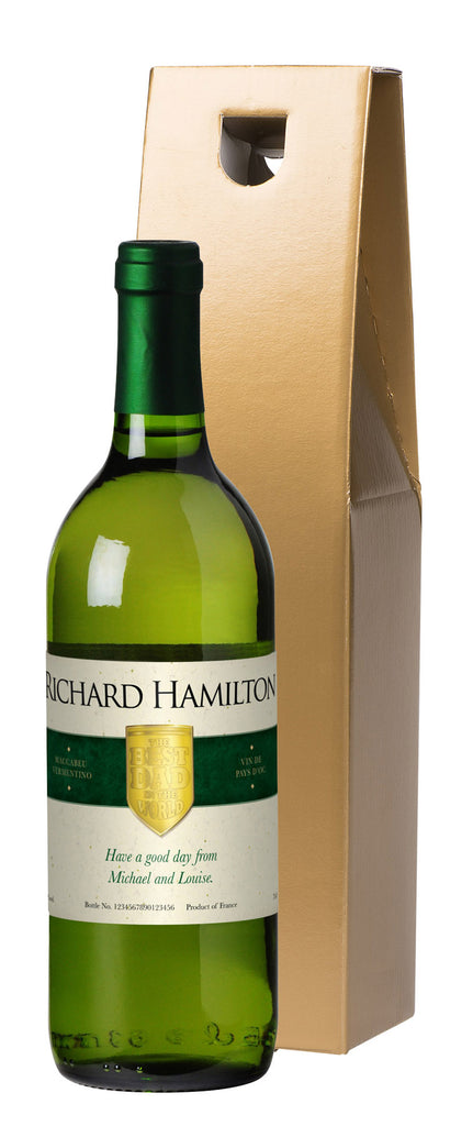 French VdP Father's Day Shield White Wine in a Gold Box