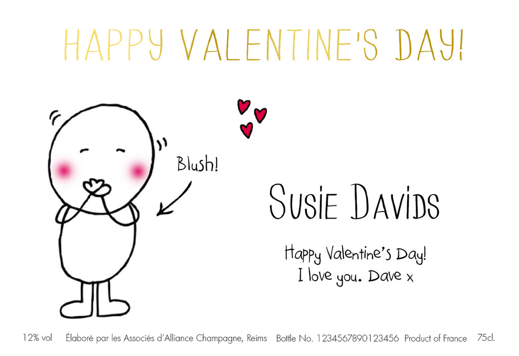 Chilli & Bubble’s Valentine Labels for Champagne (Pack of 2)