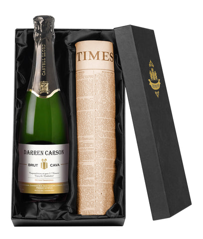 Contemporary Cava with Newspaper Giftpack