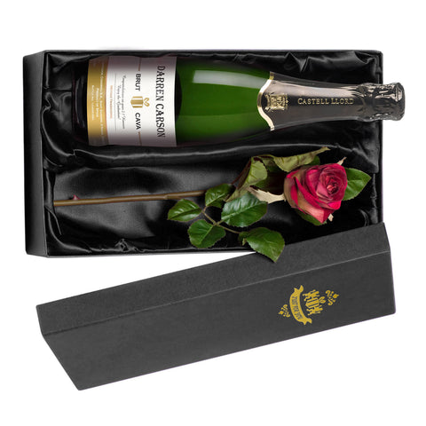 Contemporary Cava with a Rose Giftpack