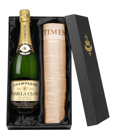 Authentic Star Champagne with Newspaper Giftpack