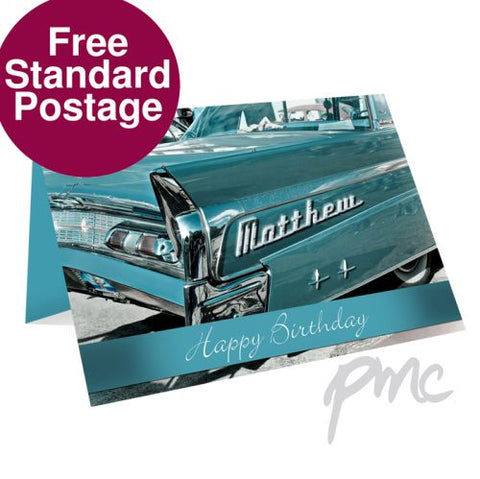 Personalised Retro Car Card