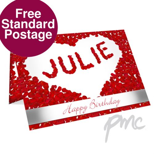 Personalised Petal Heart Card