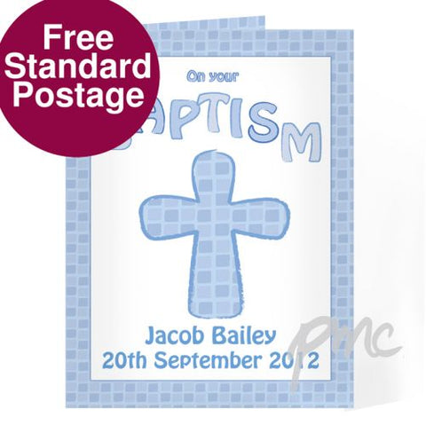 Personalised Baptism Card Blue