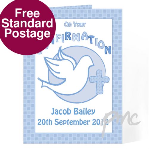 Personalised Confirmation Card-Blue