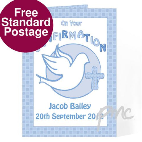 Personalised Confirmation Card-Blue