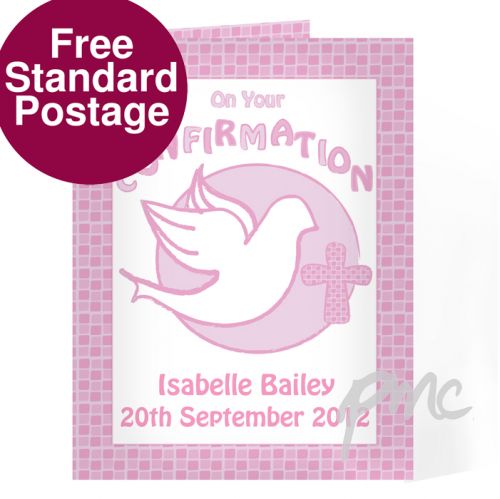 Personalised Confirmation Card-Pink