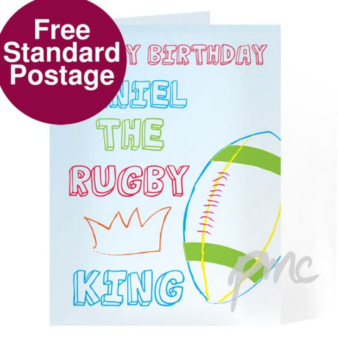 Personalised Rugby King Card