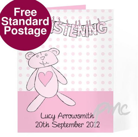 Personalised Girl Christening W Line Card