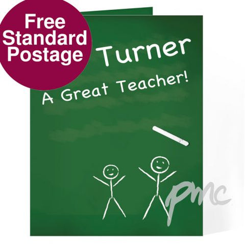 Personalised Teachers Pet Chalk Board Card