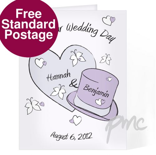 Personalised Heart and Hat Card Butterfly