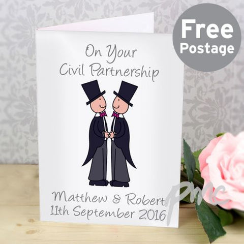 Personalised Cartoon Male Partnership Card