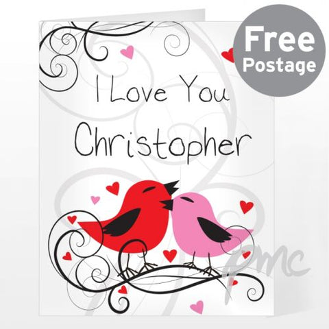 Personalised Love Birds Card