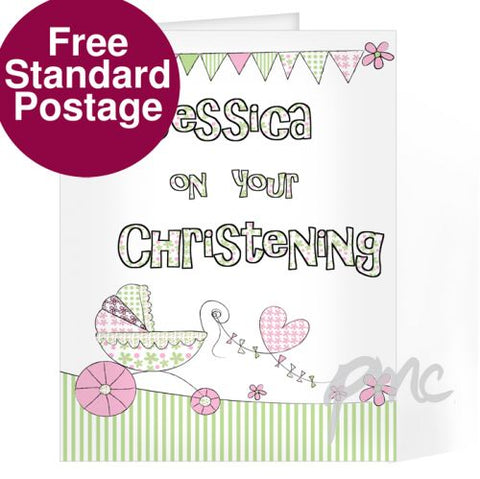 Personalised Whimsical Pram Card