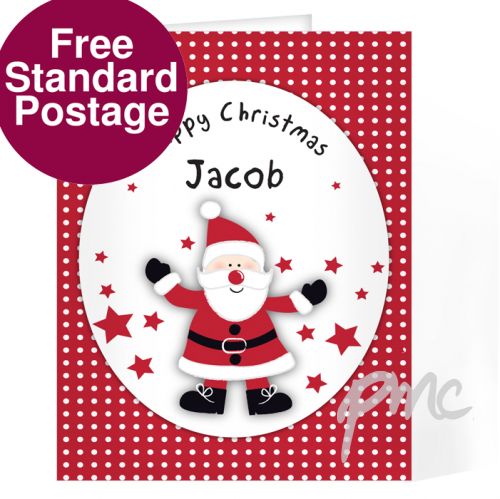Personalised Spotty Santa Card