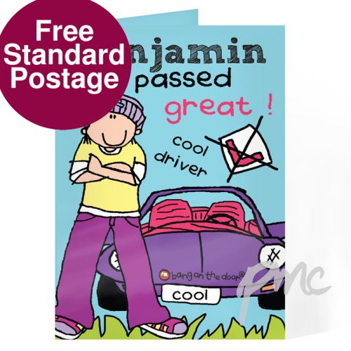 Personalised Bang on the Door Male Driving Test Card