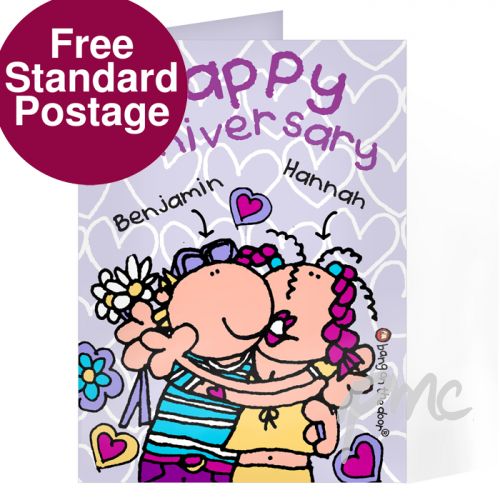 Personalised Bang on the Door Happy Anniversary Card