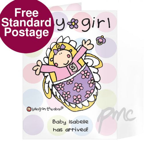 Personalised BOTD Baby Girl card