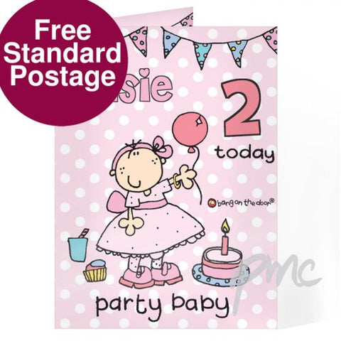 Personalised Bang on the Door Party Baby Age Card
