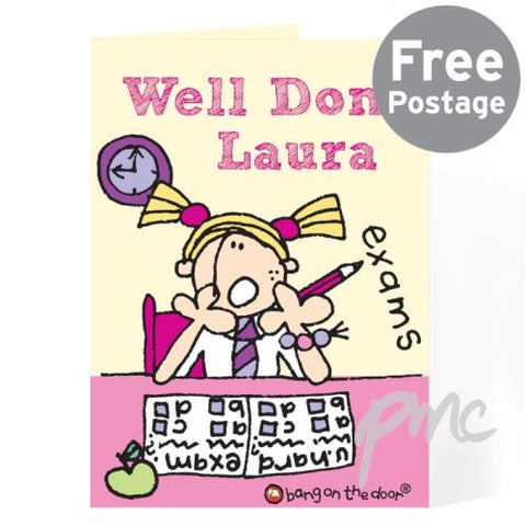 Personalised Bang on the Door Girls Exams Card