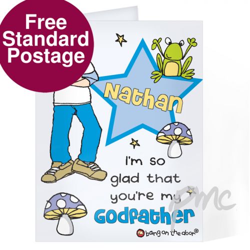 Personalised Bang On The Door Godfather Card
