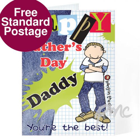 Personalised Bang On The Door Father's Day Card