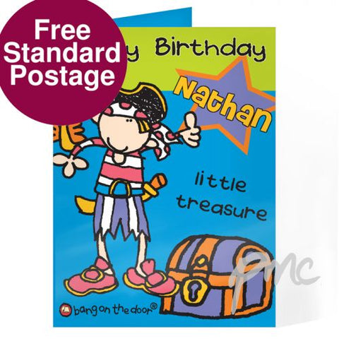 Personalised Bang On The Door Little Treasure Card