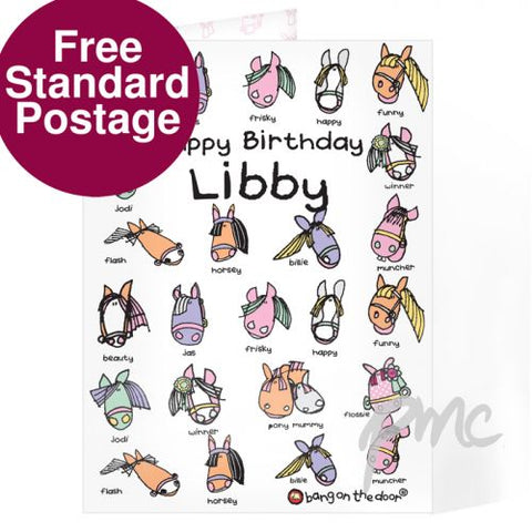 Personalised Bang On The Door Ponies Card