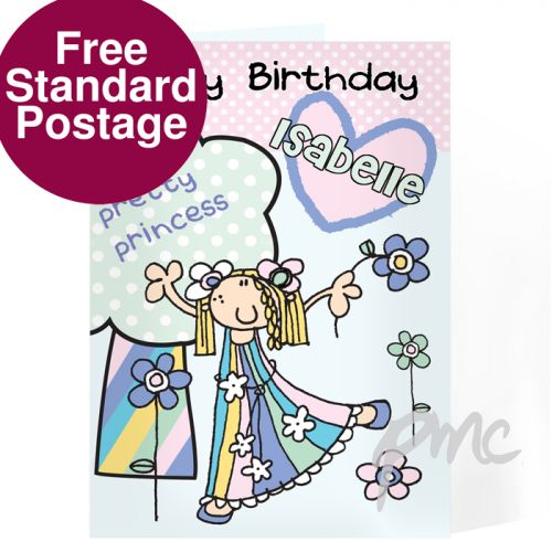 Personalised Bang On The Door Pretty Princess Card