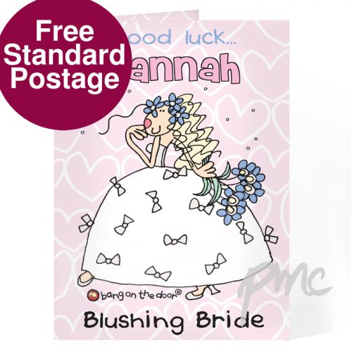 Personalised Bang On The Door Bride Card