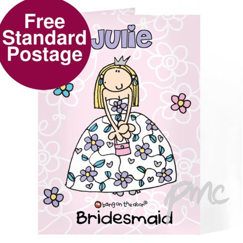 Personalised Bang On The Door Wedding Girl Card