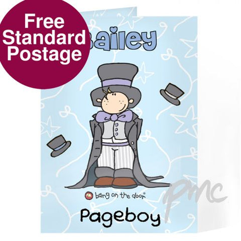 Personalised Bang On The Door Wedding Boy Card