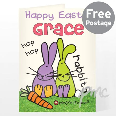 Personalised Bang on the Door Rabbit Card