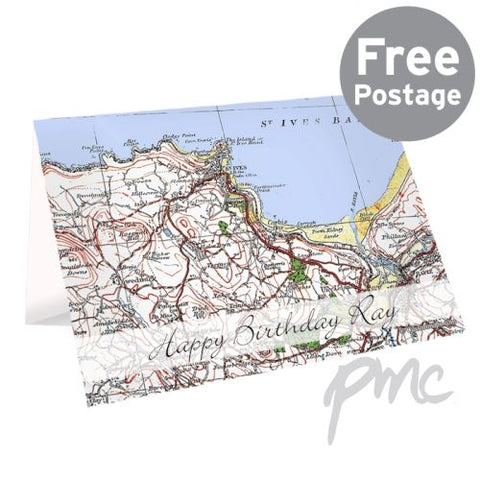 Personalised 1919 - 1926 Popular Edition Map Card