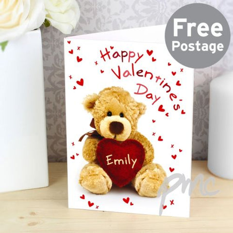 Personalised Teddy Heart Card
