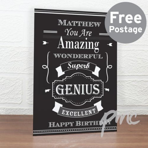 Personalised Vintage Typography Card