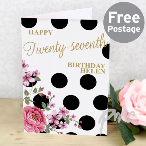 Personalised Floral Dot Card