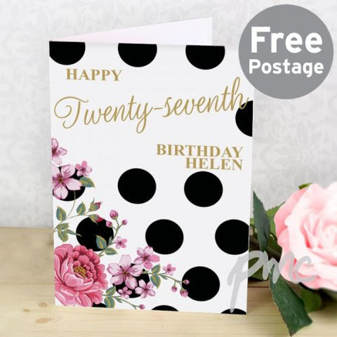 Personalised Floral Dot Card