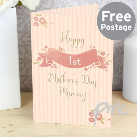 Personalised Floral Scroll Card