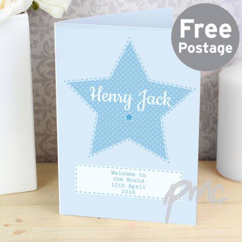 Personalised Stitch & Dot Baby Boy Card