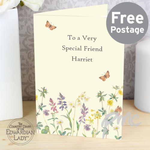 Personalised Country Diary Wild Flowers Card